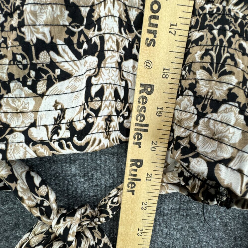**SOLD**By Anthropologie Blouse Top Womens Small Black Tan Tie Waist Boho - Picture 11 of 13